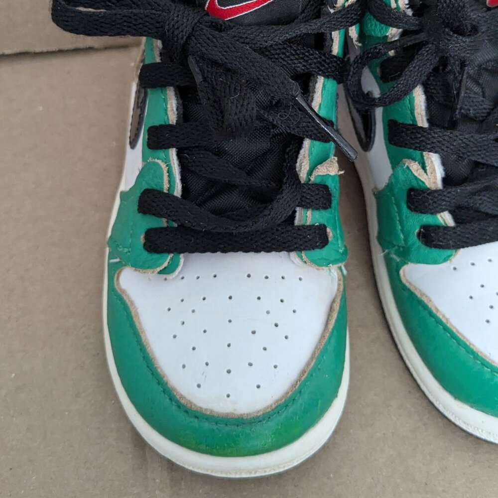 Jordan Nike Kids Air Jordan 1 Retro High OG "Lucky Green" sneakers Size 7 - Picture 6 of 14